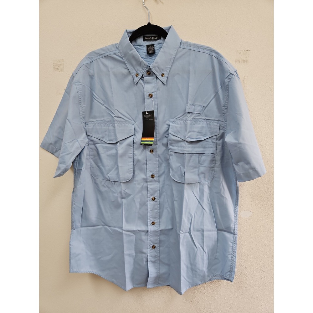 River's End Fishing Guide UPF 30+ Moisture Wicking Shirt Men'slarge New